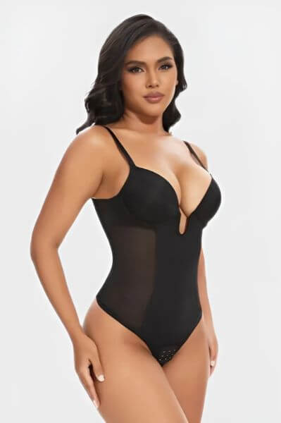 Low Back Multiway Straps Plunge Bodysuit Shapewear