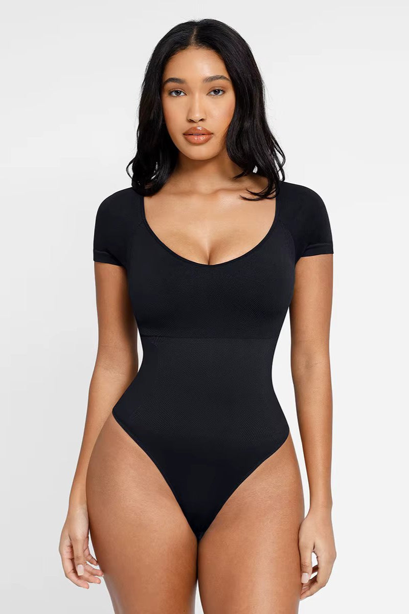 Light Compression Short Sleeve Seamless Bodysuit Shapewear