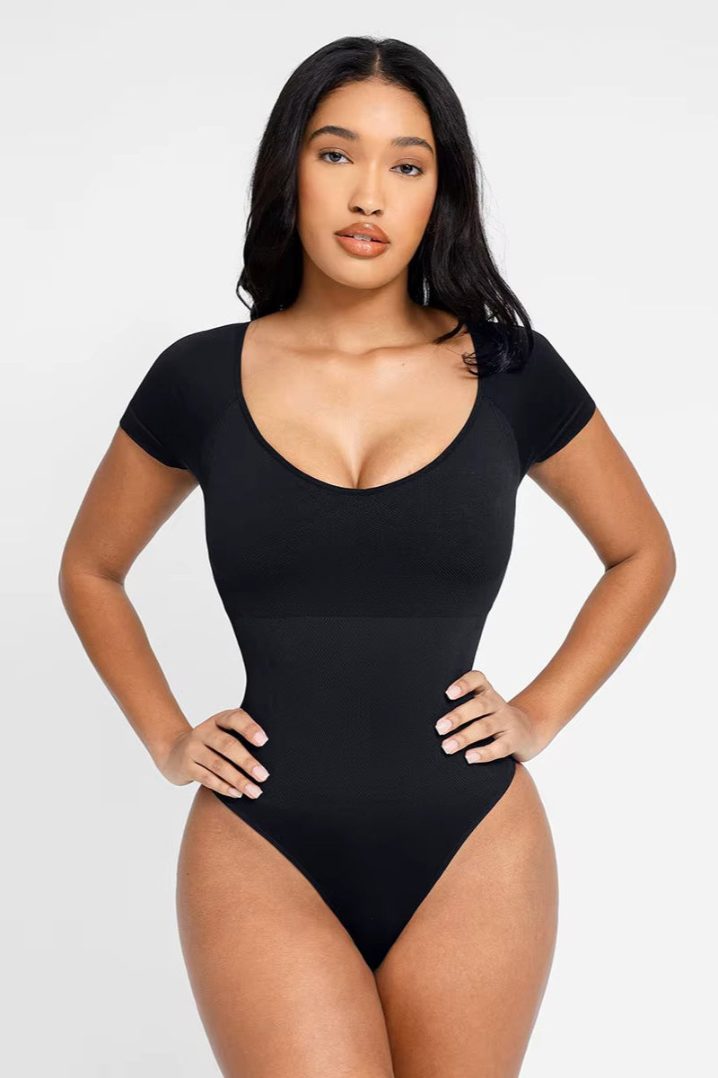 Light Compression Short Sleeve Seamless Bodysuit Shapewear