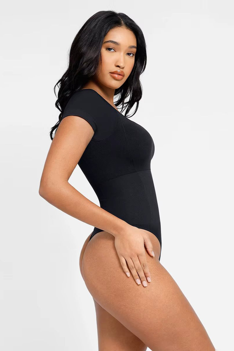 Light Compression Short Sleeve Seamless Bodysuit Shapewear