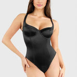 Metallic Deep-V Plunge Bodysuit Shapewear