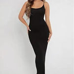 Spaghetti Straps Tummy Control Built-In Shapewear Maxi Dress