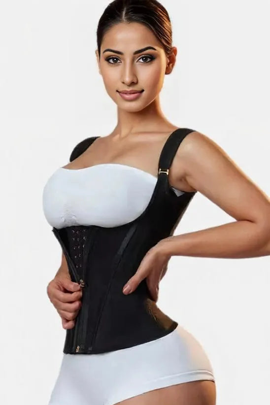 Hook Eye & Zipper Closure High Compression Waist Trainer