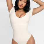 Light Compression Short Sleeve Seamless Bodysuit Shapewear