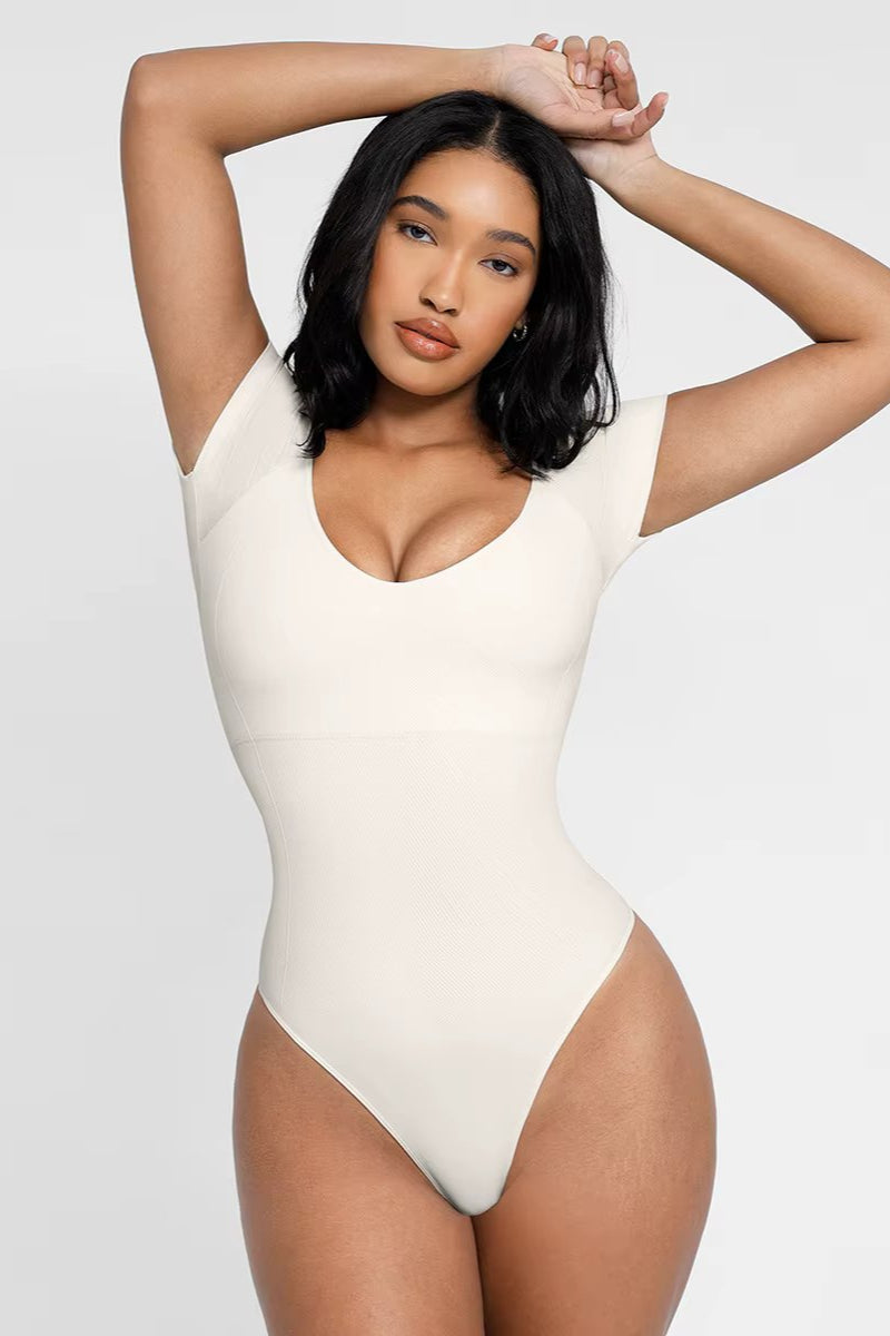 Light Compression Short Sleeve Seamless Bodysuit Shapewear