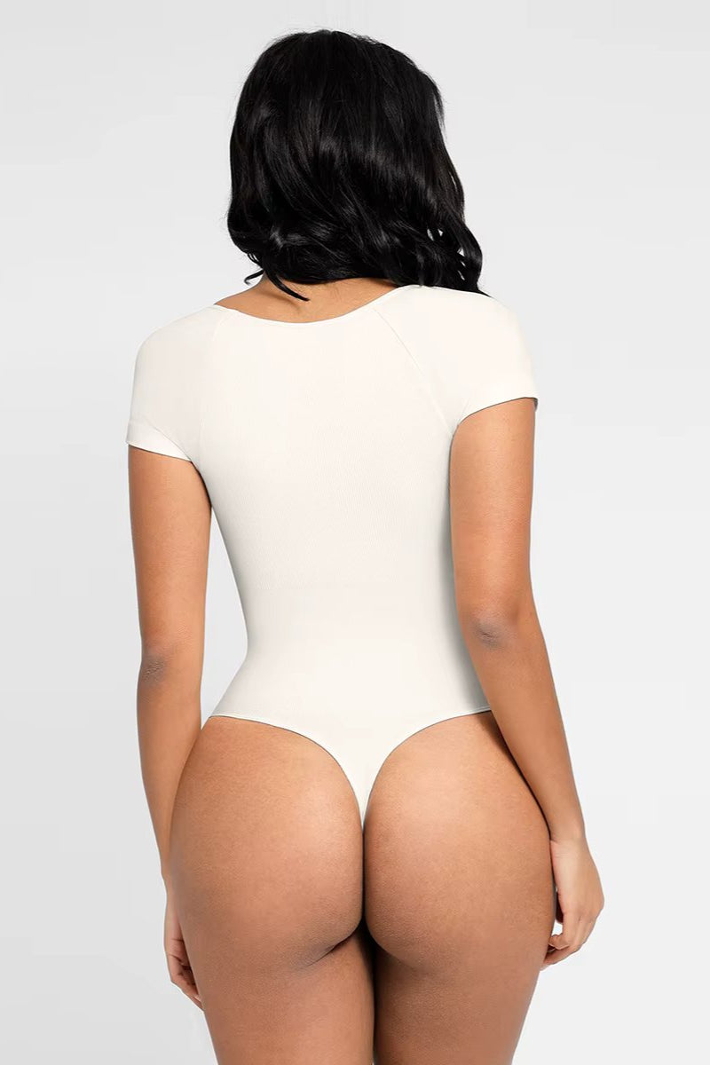 Light Compression Short Sleeve Seamless Bodysuit Shapewear