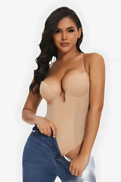 Low Back Multiway Straps Plunge Bodysuit Shapewear