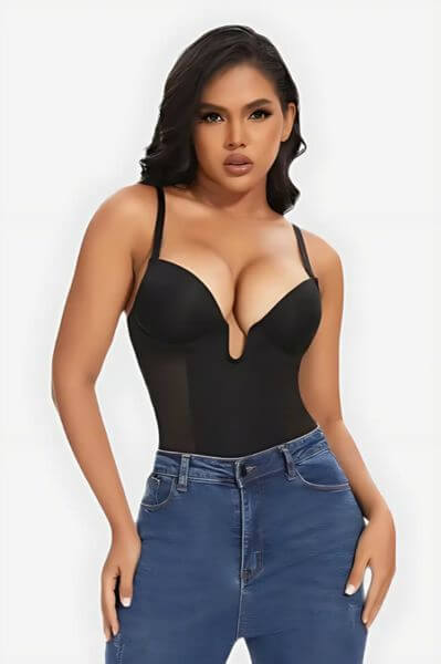 Low Back Multiway Straps Plunge Bodysuit Shapewear