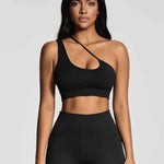 Body Contouring Seamless Asymmetrical Crop Top & Leggings Yoga Set 