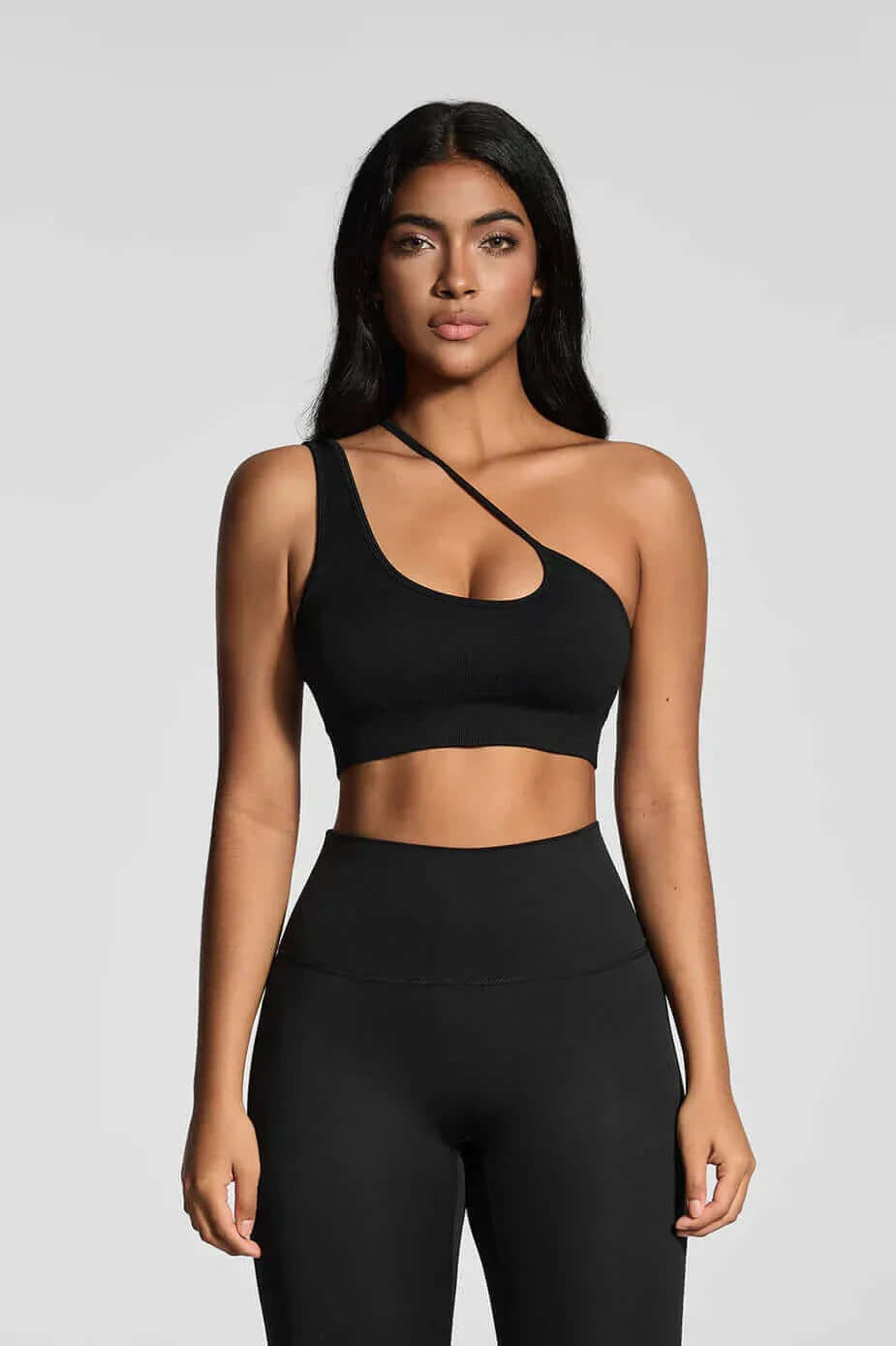 Body Contouring Seamless Asymmetrical Crop Top & Leggings Yoga Set 