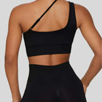 Seamless Asymmetrical Crop Top & Leggings Gym Workout Set 