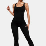 Sleeveless Backless Cutout Workout Jumpsuit