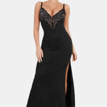 Tummy Control Deep-V Lace Built In Shapewear Maxi Dress