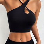 Crisscross Cutout Halter Active Crop Top