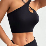 Crisscross Cutout Halter Active Crop Top