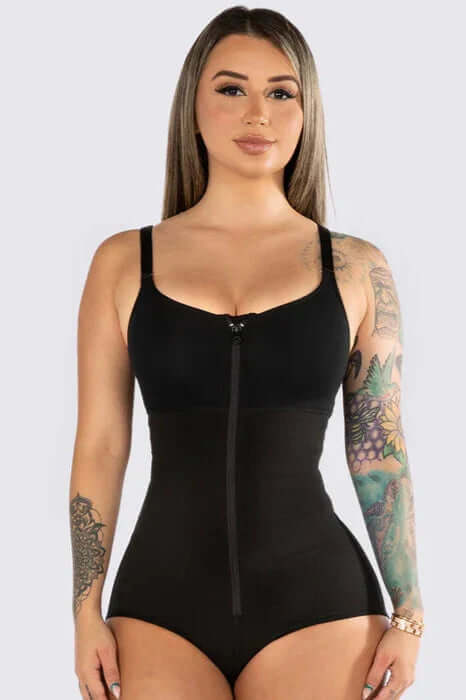 Zip Up High Compression Snatched Bodysuit Shapewear 