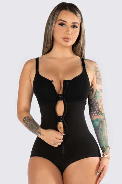 Zip & Clip Snatched Bodysuit Shapewear Tummy Control Buttlifting Power