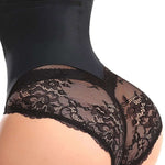 Tummy Control Lace Trim High Waist Shaping Panty Shapewear