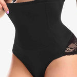 Lace Trim High Waist Shaping Panty Shapewear with Tummy Control 