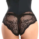 Tummy Control Lace Trim High Waist Shaping Panty Shapewear