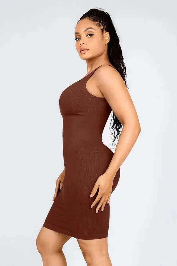 Tummy Control One Shoulder Shaping Dress