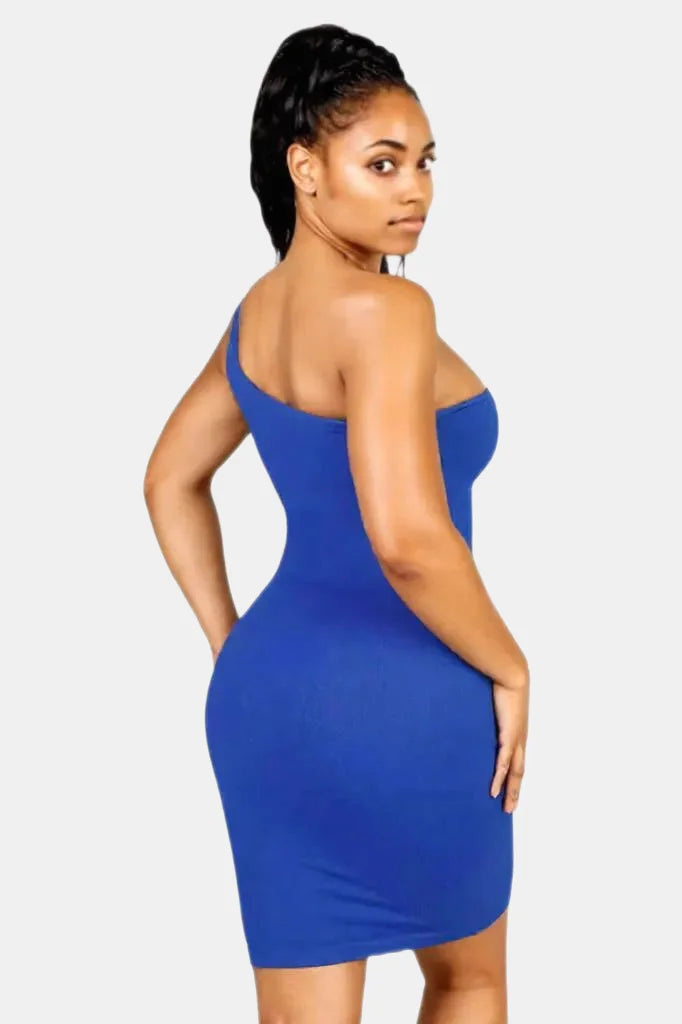 Tummy Control One Shoulder Shaping Dress