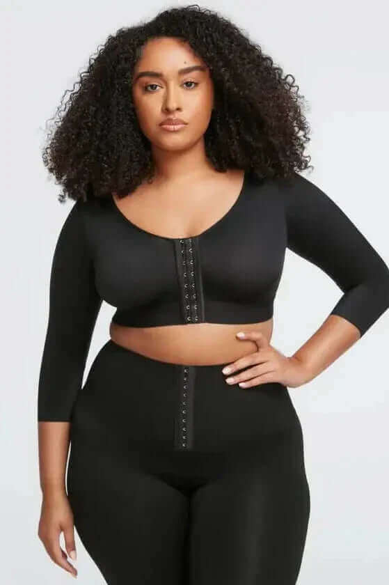  Post-Surgery Improves Posture Front Closure Long Sleeve Shapewear Top