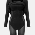 Long Sleeve Light Compression Built-In Shapewear Maxi Dress