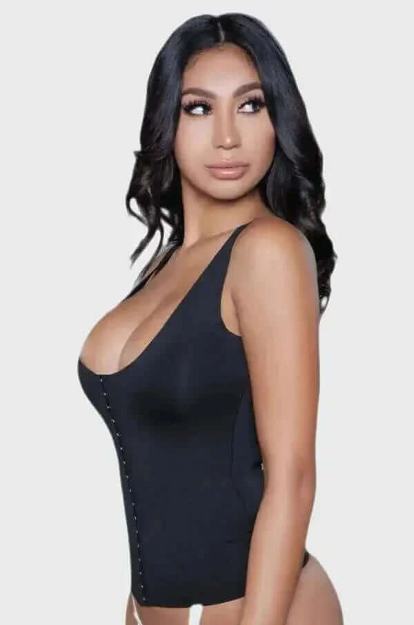 Tummy Control Hook Eye Closure Sleeveles Cami Shaper Top