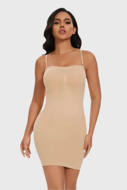 Removable Straps Seamless Strapless Shapewear Slip Dress