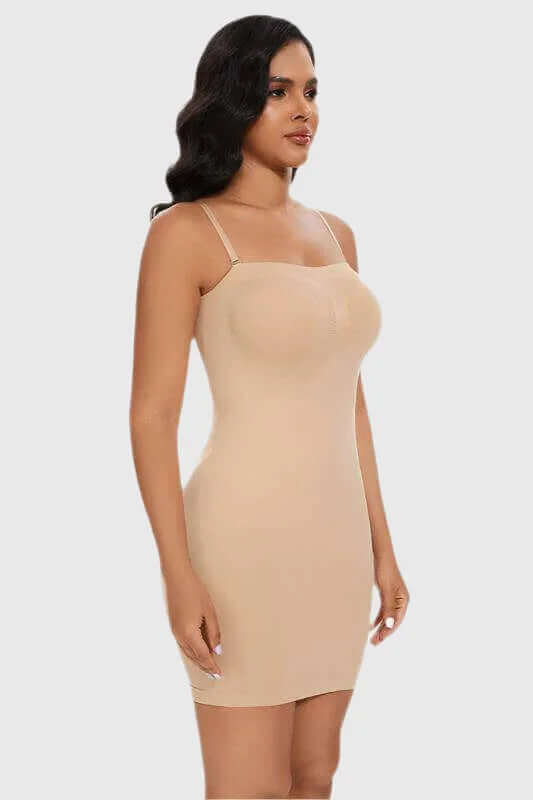 Removable Straps Seamless Strapless Shapewear Slip Dress