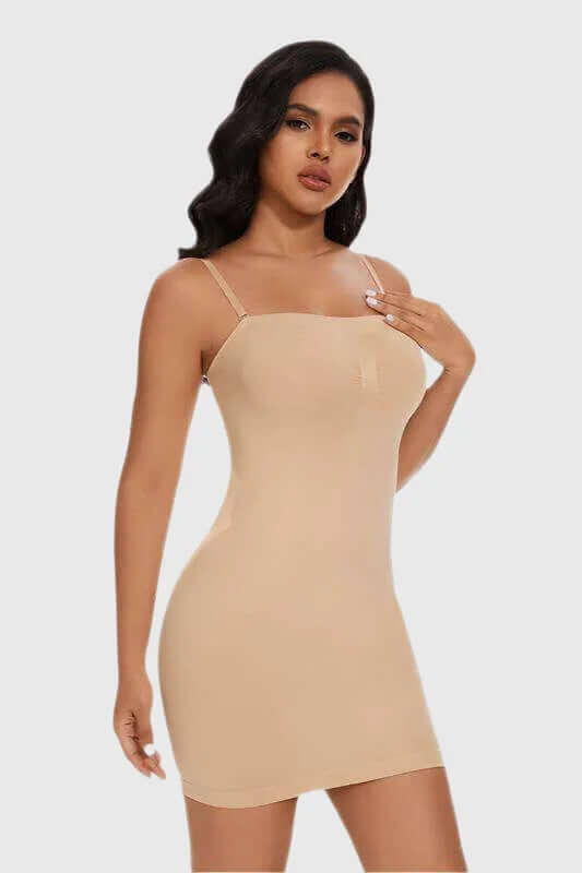 Removable Straps Seamless Strapless Shapewear Slip Dress