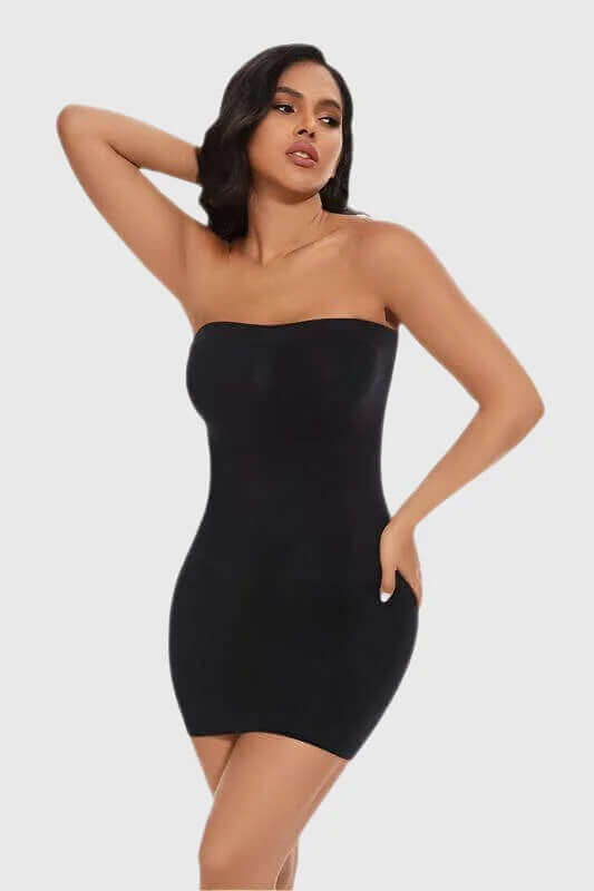 Removable Straps Seamless Strapless Shapewear Slip Dress