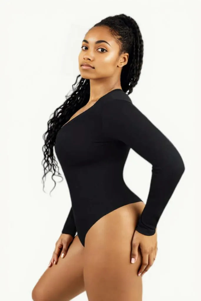 Long Sleeve V-Neck Bodysuit Shapewear